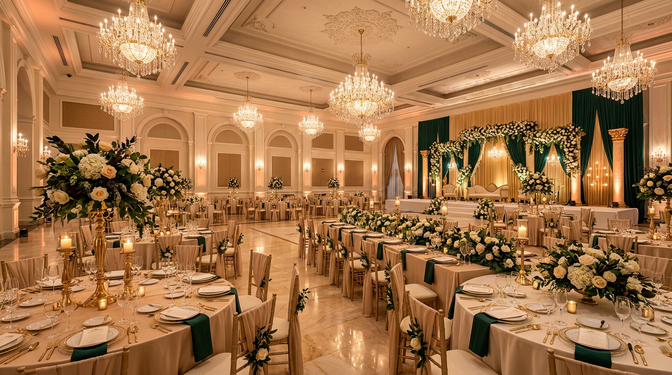 Elegant banquet hall venue interior